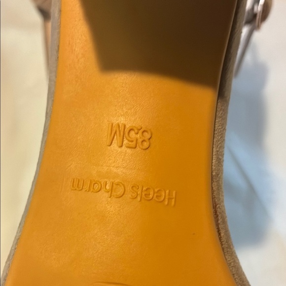 Tan Suede Heels with Ankle Strap - Picture 7 of 7